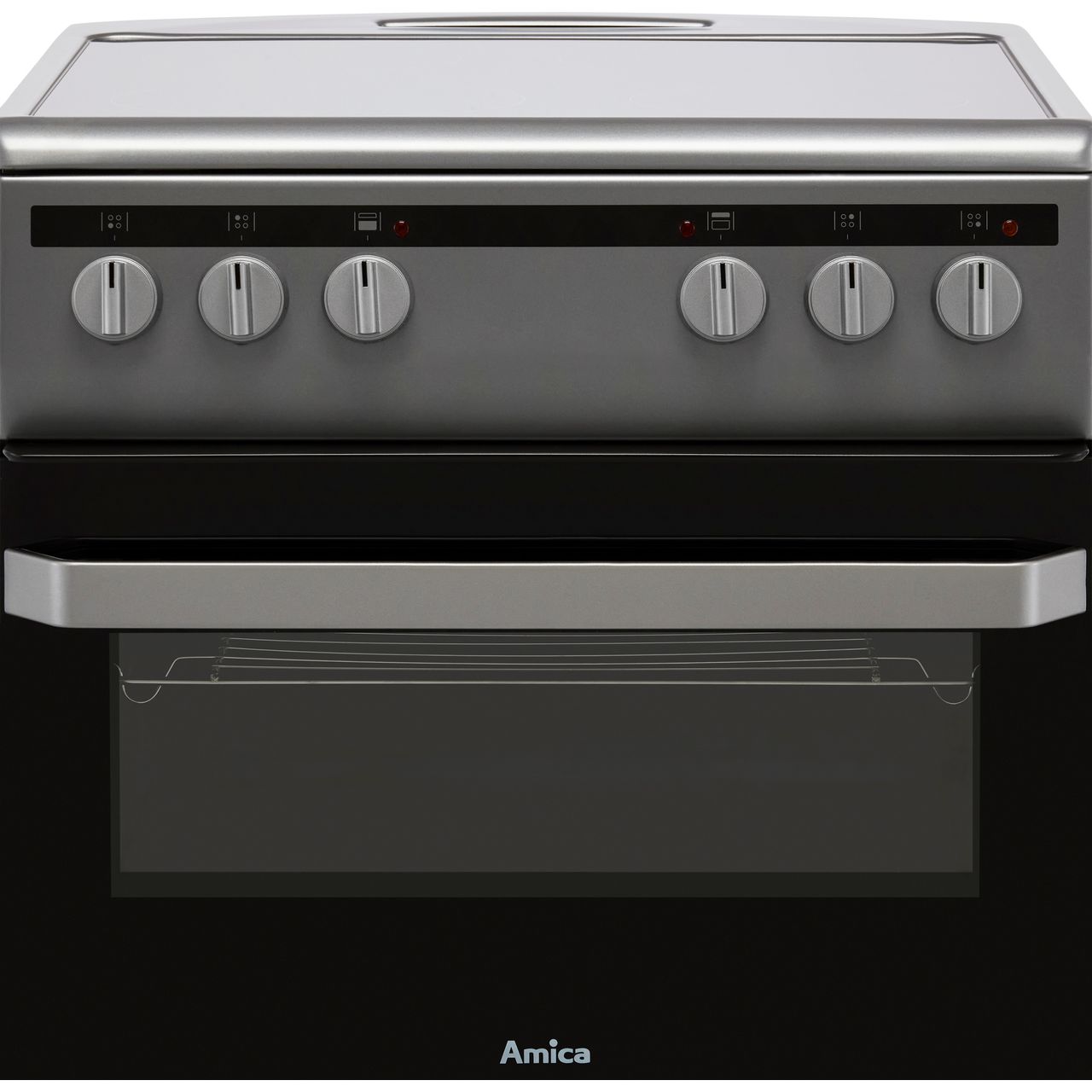 Amica AFC5100SI 50cm Wide Single Oven Electric Cooker with Ceramic Hob - Silver - Image 3