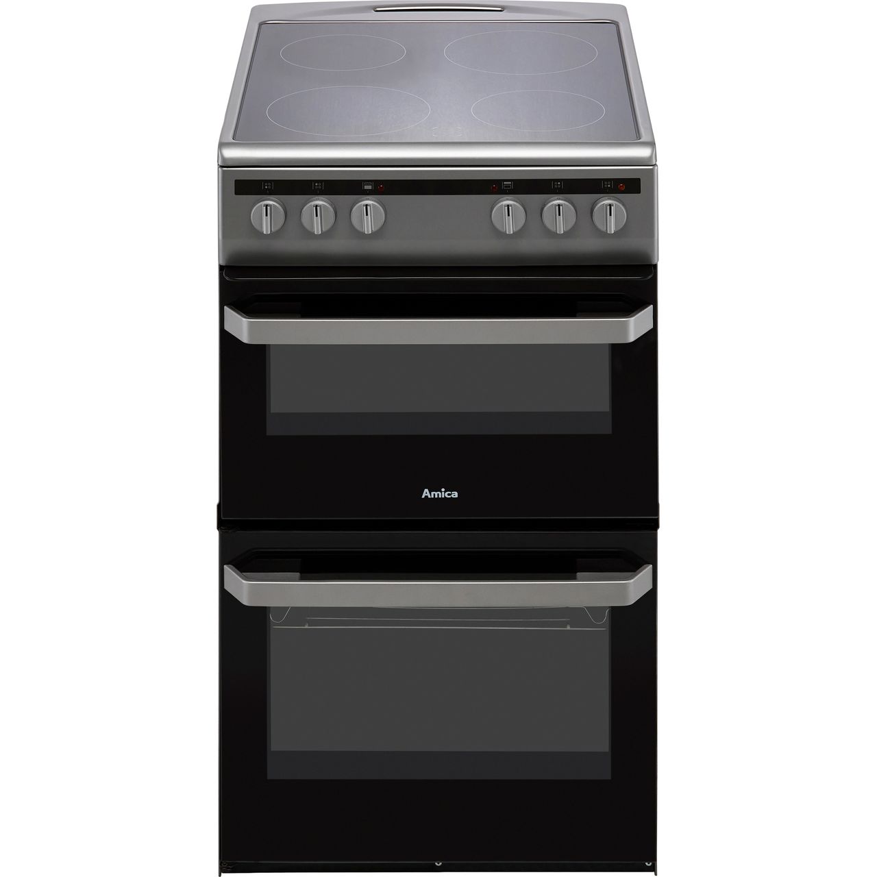Amica AFC5100SI 50cm Wide Single Oven Electric Cooker with Ceramic Hob - Silver