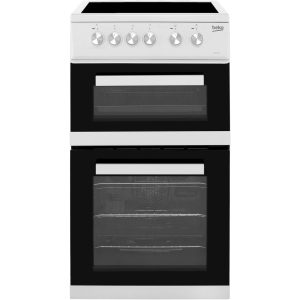 Beko KDVC563AW 50cm Wide Double Oven Electric Cooker with Ceramic Hob - White - A/A Rated